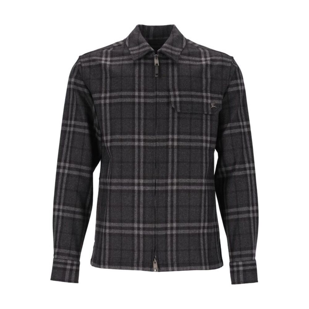 Burberry Men Check Wool And Cashmere Overshirt